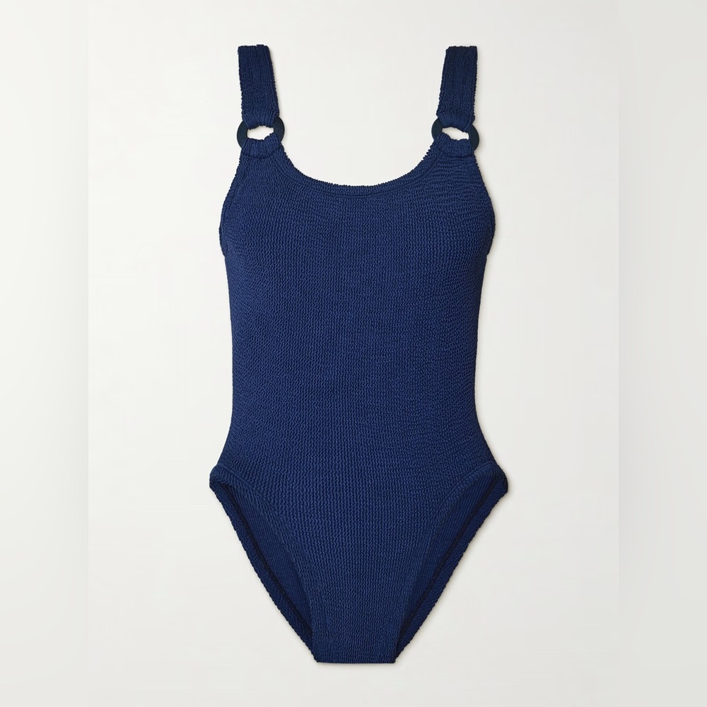 Hunza G Navy Blue Square Neck One-Piece Swimsuit - Picture 4 of 13